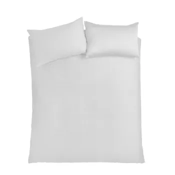 Lenjerie de pat alba din bumbac satinat pentru pat dublu/extinsa 230x220 cm Cotton Sateen - Bianca imagine