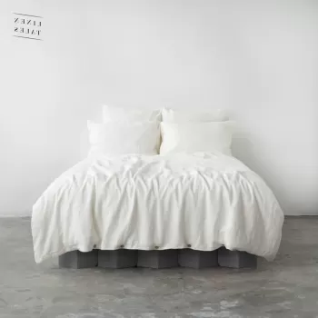 Lenjerie de pat alba din in 200x140 cm - Linen Tales imagine