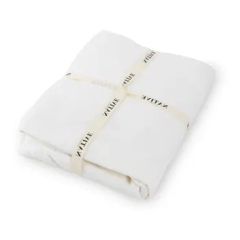 Lenjerie de pat alba din in pentru pat de o persoana 135x200 cm Blanco - Native Natural imagine