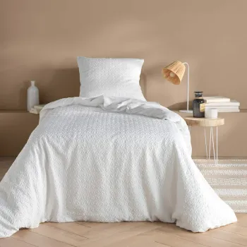 Lenjerie de pat alba din microfibra pentru pat de o persoana 140x200 cm Litea - douceur d'interieur imagine