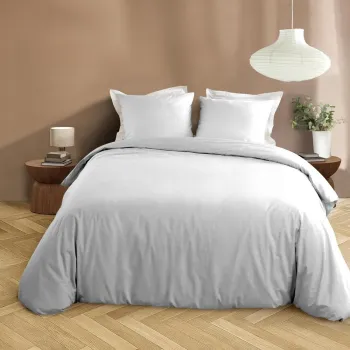 Lenjerie de pat alba din microfibra pentru pat dublu/extinsa cu 3 piese 240x220 cm Liam - douceur d'interieur imagine