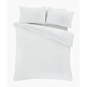 Lenjerie de pat alba din microplus pentru pat de o persoana 135x200 cm Cosy Diamond - Catherine Lansfield imagine