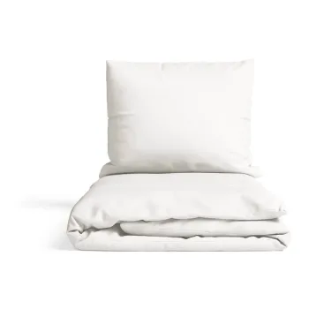 Lenjerie de pat alba din microsatin pentru pat de o persoana 140x200 cm Basic - Bonami Essentials imagine