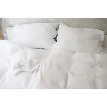 Lenjerie de pat alba din muselina pentru pat dublu 200x200 cm Plain Muslin - Butter Kings imagine