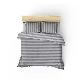 Lenjerie de pat alba/gri pentru pat dublu 200x200 cm Hook - Mijolnir imagine