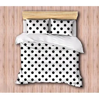 Lenjerie de pat alba pentru pat de o persoana 200x140 cm Points - Mijolnir imagine