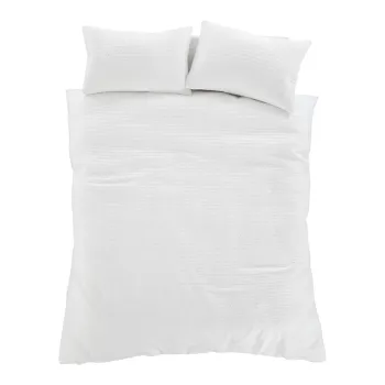 Lenjerie de pat alba pentru pat dublu 200x200 cm Muscat Waffle - Pineapple Elephant imagine