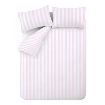 Lenjerie de pat alba/roz pentru pat de o persoana 135x200 cm Stripe Tease - Sassy B imagine