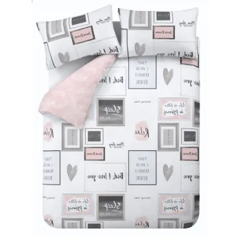 Lenjerie de pat alba/roz pentru pat dublu 200x200 cm Sleep Dreams - Catherine Lansfield imagine