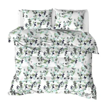 Lenjerie de pat alba/verde pentru pat dublu 200x200 cm Sabine - Mijolnir imagine