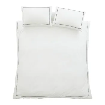 Lenjerie de pat albAdin bumbac percal pentru pat dublu cu 3 piese 200x200 cm Contrast Trim aEURBianca imagine