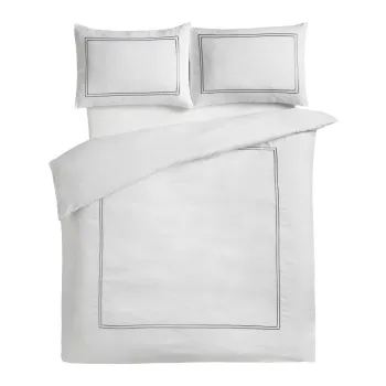 Lenjerie de pat albAdin satin pentru pat de o persoanA135x200 cm So Soft Mono Satin Stitch aEURCatherine Lansfield imagine