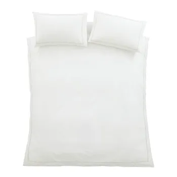 Lenjerie de pat albAf/bej din bumbac percal pentru pat dublu cu 3 piese 200x200 cm Contrast Trim aEURBianca imagine