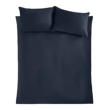 Lenjerie de pat albastra din catifea pentru pat dublu/extinsa 230x220 cm Kingsley - Catherine Lansfield imagine