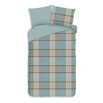 Lenjerie de pat albastra din flanela pentru pat de o persoana/extinsa 140x220 cm Jacco - Good Morning imagine