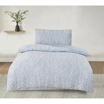 Lenjerie de pat albastra din jacquard pentru pat de o persoana 140x200 cm Florida - My House imagine