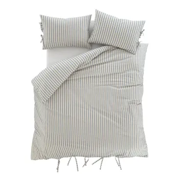 Lenjerie de pat albastra pentru pat dublu/extinsa 230x220 cm Zanzibar Stripe - Pineapple Elephant imagine