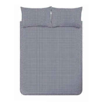 Lenjerie de pat albastru-A(R)nchis pentru pat dublu cu 3 piese 200x200 cm Bamford Gingham Check aEURCatherine Lansfield imagine