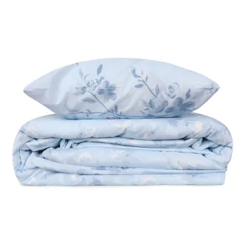 Lenjerie de pat albastru-deschis din bumbac ranforce pentru pat de o persoana 140x200 cm Elena - Mijolnir imagine