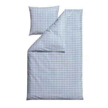 Lenjerie de pat albastru-deschis din bumbac ranforce pentru pat de o persoana 140x200 cm Vista - Sodahl imagine