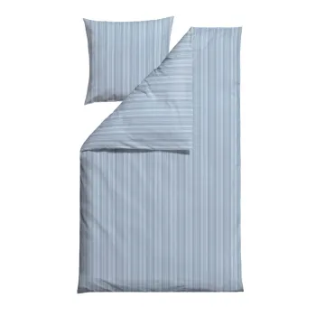 Lenjerie de pat albastru-deschis din damasc pentru pat de o persoana 140x200 cm Noble - Sodahl imagine