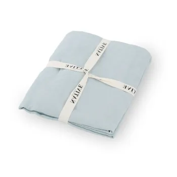 Lenjerie de pat albastru-deschis din in pentru pat dublu 200x200 cm Aqua - Native Natural imagine