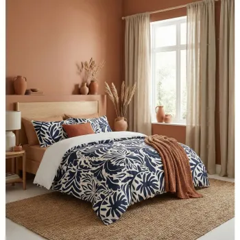 Lenjerie de pat albastru-inchis pentru pat de o persoana 200x140 cm - Mijolnir imagine