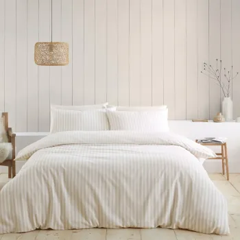 Lenjerie de pat bej/crem din flanela pentru pat dublu 200x200 cm - Catherine Lansfield imagine