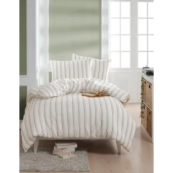 Lenjerie de pat bej/crem pentru pat de o persoana 140x200 cm Hamilton - Mijolnir imagine