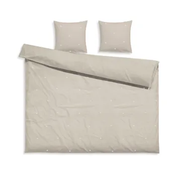 Lenjerie de pat bej din bumbac percal pentru pat dublu/extinsa 200x220 cm Daisy - JUNA imagine