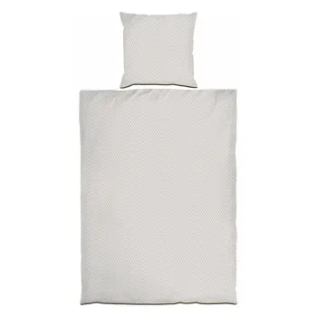 Lenjerie de pat bej din bumbac satinat pentru pat de o persoana/extinsa 140x220 cm Mini - Mette Ditmer Denmark imagine