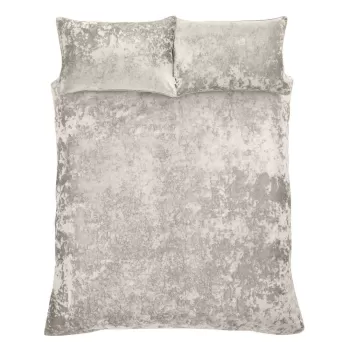 Lenjerie de pat bej din catifea pentru pat dublu-extinsa 230x220 cm Crushed - Catherine Lansfield imagine