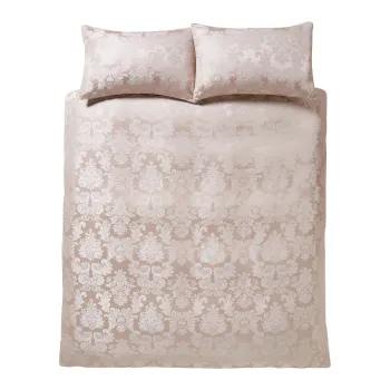 Lenjerie de pat bej din damasc pentru pat dublu/extinsa 230x220 cm Damask Jacquard - Catherine Lansfield imagine