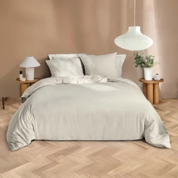 Lenjerie de pat bej din microfibra pentru pat dublu/extinsa 240x220 cm Azura - douceur d'interieur imagine