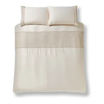 Lenjerie de pat bej din microsatin pentru pat dublu/extinsa 230x220 cm Deco Sequin - Catherine Lansfield imagine