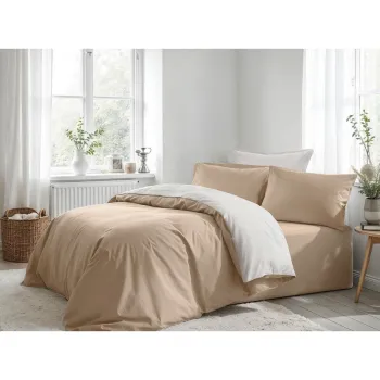 Lenjerie de pat bej pentru pat de o persoana 200x140 cm - Mijolnir imagine