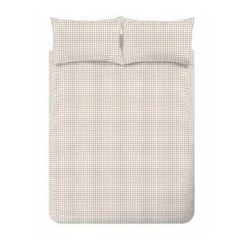 Lenjerie de pat bej pentru pat de o persoanA135x200 cm Bamford Gingham Check aEURCatherine Lansfield imagine