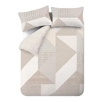 Lenjerie de pat bej pentru pat dublu/extinsa 230x220 cm Larsson Geo - Catherine Lansfield imagine