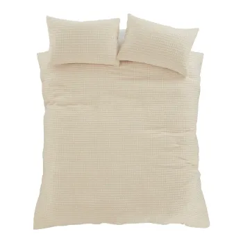 Lenjerie de pat bej pentru pat dublu/extinsa 230x220 cm Muscat Waffle - Pineapple Elephant imagine