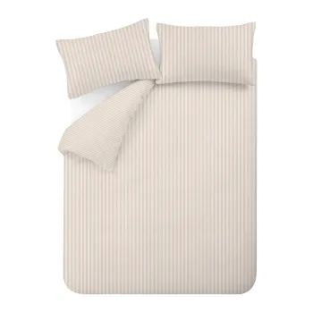 Lenjerie de pat bej pentru pat dublu/extinsAcu 3 piese 230x220 cm Epping Textured Stripe aEURCatherine Lansfield imagine