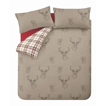 Lenjerie de pat bej pentru pat dublu/extinsAcu 3 piese 230x220 cm Stag aEURCatherine Lansfield imagine