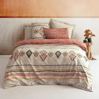 Lenjerie de pat caramizie/maro din bumbac ranforce pentru pat dublu/extinsa 240x220 cm Felix - Mijolnir imagine