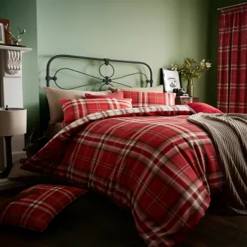 Lenjerie de pat Catherine Lansfield Kelso Red, 200 x 200 cm, rosu imagine