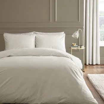 Lenjerie de pat crem din catifea pentru pat de o persoana 135x200 cm Kingsley - Catherine Lansfield imagine