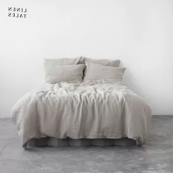 Lenjerie de pat crem din in pentru pat de o persoana 135x200 cm - Linen Tales imagine