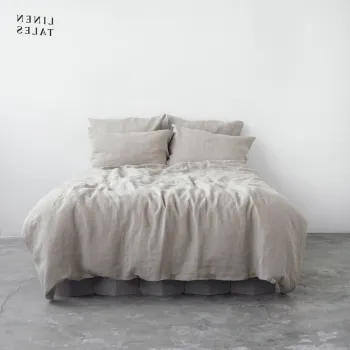 Lenjerie de pat crem din in pentru pat dublu/extinsa 200x220 cm - Linen Tales imagine