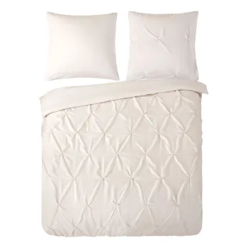 Lenjerie de pat crem din microfibra pentru pat dublu/extinsa 200x220 cm Pure Elegance - Good Morning imagine