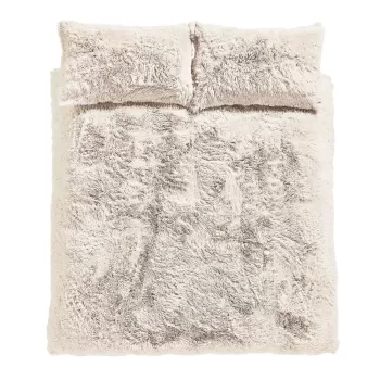 Lenjerie de pat crem din microplus pentru pat dublu-extinsa 230x220 cm Cuddly - Catherine Lansfield imagine