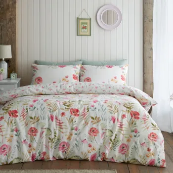 Lenjerie de pat crem pentru pat dublu 200x200 cm Ella Poppy - Catherine Lansfield imagine