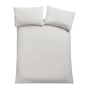 Lenjerie de pat crem pentru pat dublu 200x200 cm Textured Wave Faux Fur - Catherine Lansfield imagine